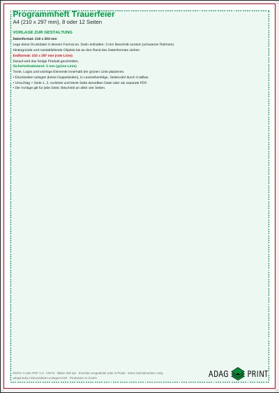 Vorschau Programmheft Trauerfeier